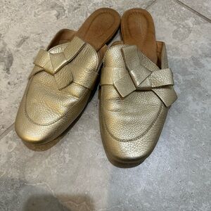 Born Gold Women's Mules with Bow Accent